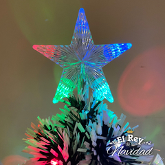 Arbol de Navidad 90cm Luminoso RGB Led y Fibra Optica nevado - tienda online
