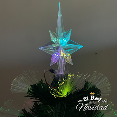 Arbol de Navidad 1,80mts Luminoso con Led y Fibra Optica RGB - El Rey de la Navidad