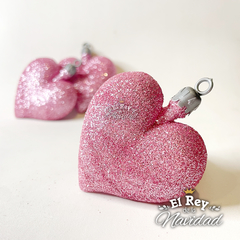 Set x 3 Corazon Glitter Rosa - tienda online