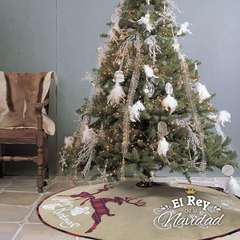 Cubre Pie para Arbol de Navidad Arpillera con Renos 1,20mts - tienda online