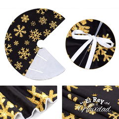 Cubre Pie para Arbol de Navidad Negro con Copos 1,20mts - comprar online