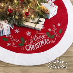 Cubre Pie para Arbol de Navidad Rojo y Blanco 1,20mts - comprar online