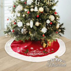 Cubre Pie para Arbol de Navidad Rojo y Blanco 1,20mts - El Rey de la Navidad