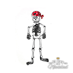 Adorno de Papel Esqueleto Pirata Halloween