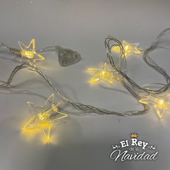 Guirnalda Estrellas Crystal Led Calidas Fijas 3mts Prolongables - El Rey de la Navidad