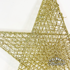 Estrella Alambre Plana Colgante XL 40cm Oro - comprar online