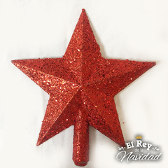 Puntal Estrella Glitter Roja 12cm