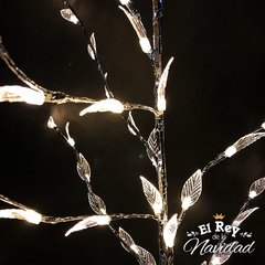 Arbol Luminoso Minimalista Hojitas Led Blanco Calido 1,40mts - El Rey de la Navidad