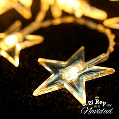Guirnalda Estrellas Crystal Led Calidas Fijas 3mts Prolongables