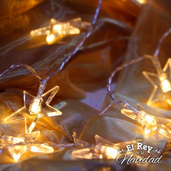 Imagen de Guirnalda Estrellas Crystal Led Calidas Fijas 3mts Prolongables