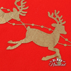 Cubre Pie de Arbol Rojo Estampado 1,20mt - El Rey de la Navidad