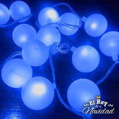 Guirnalda tipo Kermesse Led Azul 9mts / 100 luces 100 pelotitas