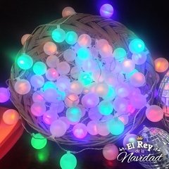 Guirnalda Led tipo KERMESSE Multicolor 9mts / 100 luces 50 pelotitas - El Rey de la Navidad