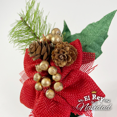 Macetitas con flor y frutos para mesa 15cm - El Rey de la Navidad