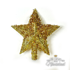 Puntal Estrella 15cm Glitter Peludo Oro