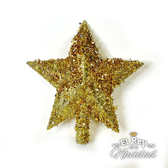 Puntal Estrella LUJO 25cm Glitter Peludo Oro