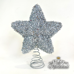 Puntal Estrella 15cm Plata Brillante