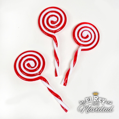 Set x 4 Caramelos Paleta Acrilico Combinado Rojo y Blanco 13cm - comprar online
