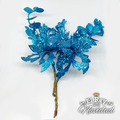 Pick Flor Azul Glitter 20cm en internet
