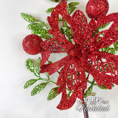 Pick Flor y Frutos Glitter Roja 32cm - comprar online