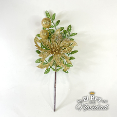 Pick Flor y Frutos Glitter Oro 32cm