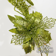 Pick Glitter Verde con Flor 40cm - comprar online