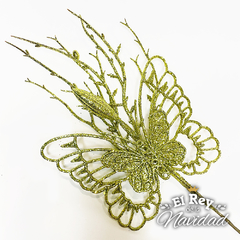 Pick Mariposa Glitter Verde 40cm