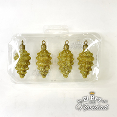 Set x 4 mini Piñas Glitter Oro - comprar online