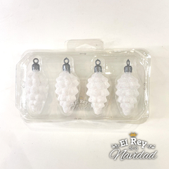 Set x 4 mini Piñas Glitter Blanca - comprar online
