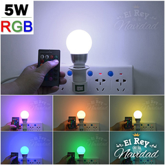 Lampara Luz Led Rgb 16 Colores Control Remoto Foco 5w en internet