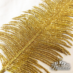 Pick vara Hoja tipo Pluma Glitter Oro 42cm - comprar online