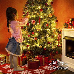 Cubre Pie de Arbol de Navidad Peluche Rojo con Copos 1,20mts - El Rey de la Navidad