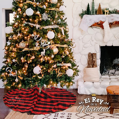 Cubre Pie de Arbol de Navidad REVERSIBLE 2 en 1 dorado + escoces 1,20mts en internet