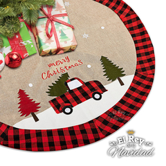 Cubre Pie para Arbol de Navidad Arpillera + Escoces 1,20mts - tienda online