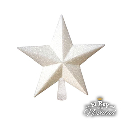 Puntal Estrella LUJO Glitter Blanca en estuche 14cm - comprar online