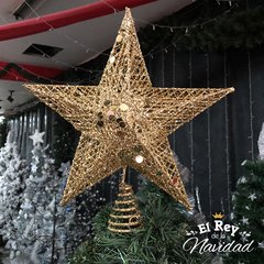 Puntal Estrella de Alambre Premium 25cm Oro