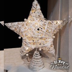 Estrella Puntal Luminoso Premium Blanco 30cm - El Rey de la Navidad