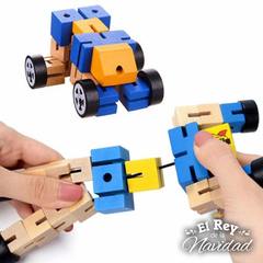 Robot de madera transformer ideal estimulacion y motricidad infantil en internet