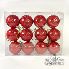 Set x 12 Globos Glitter Esmaltados Rojo 5cm LUJO - comprar online