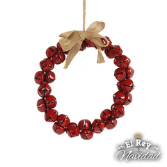 Corona rustica con Cascabeles de metal Roja