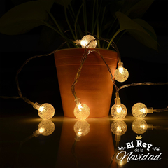 Guirnalda luces Bolitas Crystal led blanco calido 5mts - comprar online