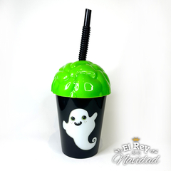 Vaso de Halloween Tipo Candy con Sorbete flexible y tapa de Cerebro - tienda online