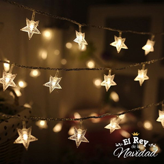 Guirnalda Estrellas Led Calidas Fijas 5mts - El Rey de la Navidad