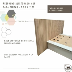 Respaldo de cama, MDF, Personalizable, Decoración, Dormitorio, Fácil instalación, Moderno, Minimalista, Calidad, Durabilidad, Respaldo de cama MDF 18mm, Respaldo de cama para pintar, Respaldo de cama moderno y minimalista, Revestimiento de cama,Cabecero d