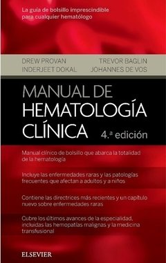 MANUAL DE HEMATOLOGIA CLINICA 4ED - Provan - ISBN: 978-84-9113-136-6