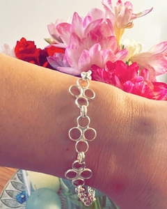 Pulsera Flores y circulos - Plata 925