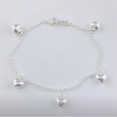 Pulsera corazones - plata 925