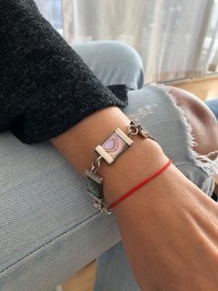 Imagen de Pulsera exclusiva realizada a mano con piedra Haliotis - plata 925