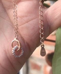 Conjunto dijes y cadena: plata 925 - baño oro rosé - comprar online