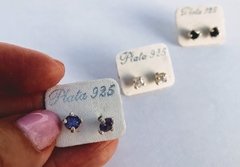 Aros medianos -plata 925 c/tuerca grifas y cubic zirconia